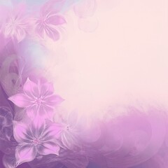 Abstract border frame of flowers in the corner of the image with space for text, blur and fade