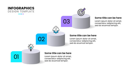 Infographic template. 3 columns with icons and numbers