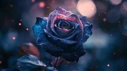 Design roses with galaxy patterns on the petals--think deep blues, purples, and shimmering stars.Create glowing, ethereal effects around the bloom.Blend space and nature themes for a surreal aesthetic