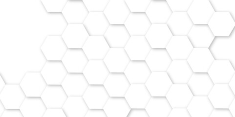 Abstract Vector seamless 3d  creative white hexagons backdrop background. geometric white grid emboss hexagonal background, technology mesh cell seamless pattern.