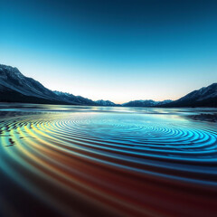 The Serene Symphony of Ripples and Mountains