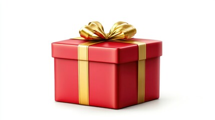 Obraz premium Elegant Red Gift Box with Gold Ribbon
