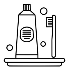 Szczoteczka i pasta do zębów ilustracja ikona