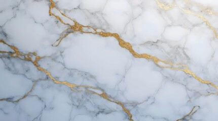Elegant Veins: Golden Accents on a Luxurious White Marble Surface