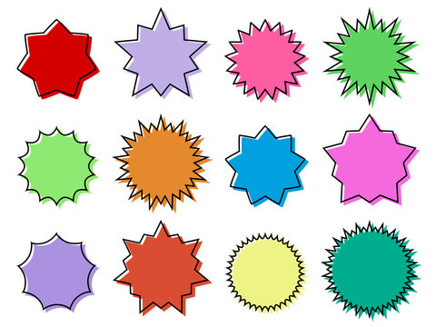 Sprechblasen preissterne Set Verkauf Rabatt Preisnachlass Sonderpreis Einkaufskampagne Messe &Uuml;berschrift Titel Dekoration Aufkleber Stempel Stacheliger Ballon Rahmen Pop Stilvoll Wischer
