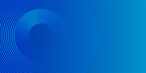 Modern abstract blue background. Vibrant geometric shapes with glowing lines. Horizontal banner template design with space for your text. Vector illustration