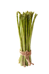 Fresh asparagus over white background.
