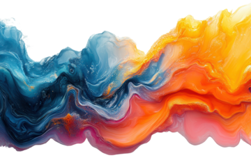 A vibrant wave of colorful abstract patterns in blue, orange, and pink. Ideal for backgrounds, digital art, or creative projects.