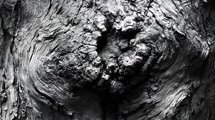 Obraz premium Close-up of an old tree bark with rough textured surface blending with natural elements like wood, rock, and stone in a forest setting