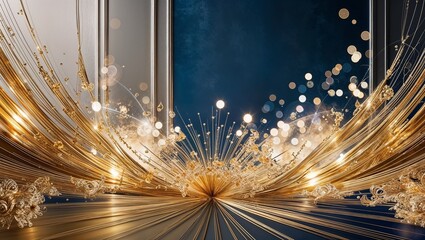 A mesmerizing background featuring golden and silver abstract visuals.