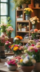 A Floral Symphony: Capturing the Essence of a Vibrant Flower Shop