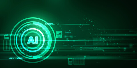 2d illustration Artificial Intelligence (AI) concept
