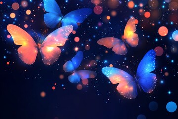 Glowing in the dark, bioluminescent butterflies thrive in isolated fantasy worlds