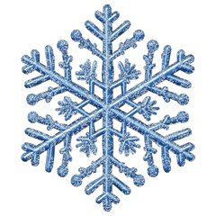 glittery blue snowflake with intricate patterns, perfect for winter decoration
