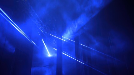 Blue Laser Beams in Dark Interior