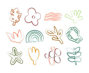 Abstract Flower Petals Line Art Illustration