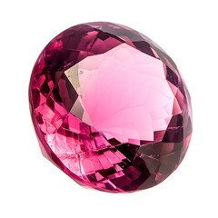 Pink Tourmaline Gemstone Isolated on Transparent Background