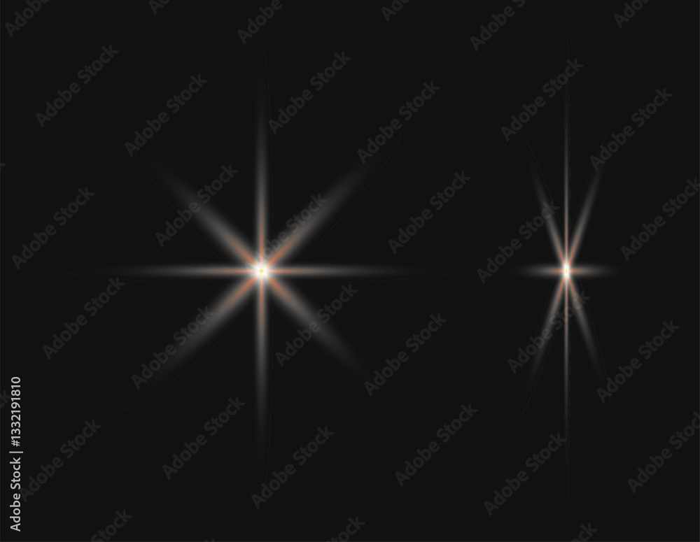 Poster starburst or lens flare vector art, a versatile digital light effect. clean vector lines create real