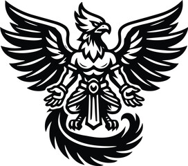 Obraz premium eagle tattoo vector