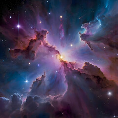 Celestial Glowing Comets Encircling a Radiant Star at the Heart of a Nebula