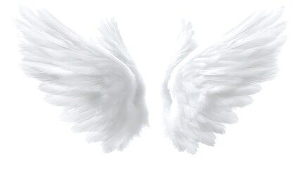 Fototapeta premium A Pair of Large and Fluffy White Feathered Angel Wings