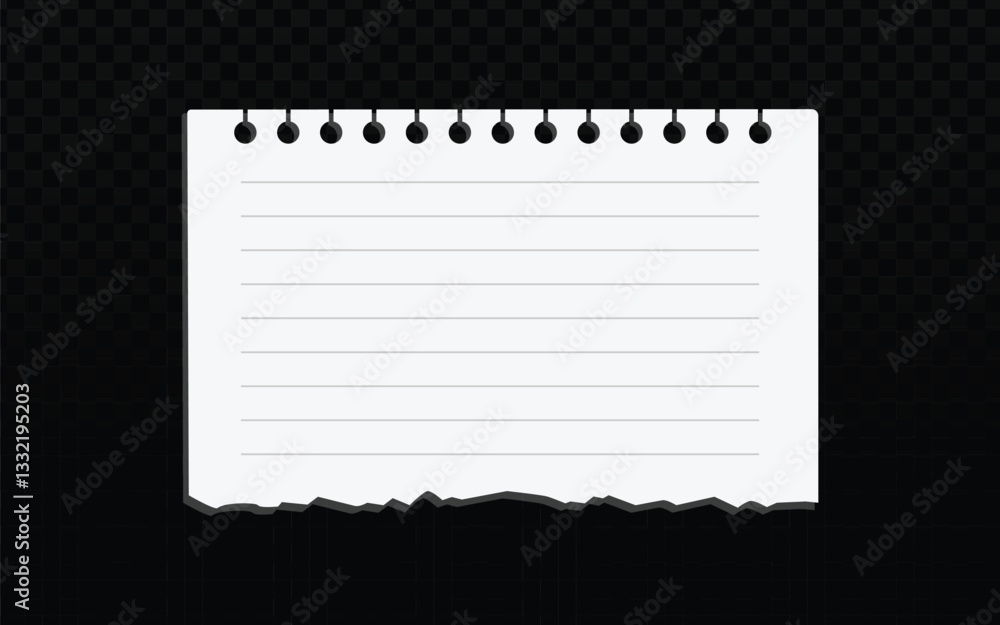 Poster lined notepad sheet vector art, a globally recognized tool for note-taking. clean vector lines creat