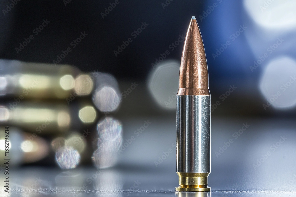 Poster Close-up view capturing the details of a bullet Generative AI