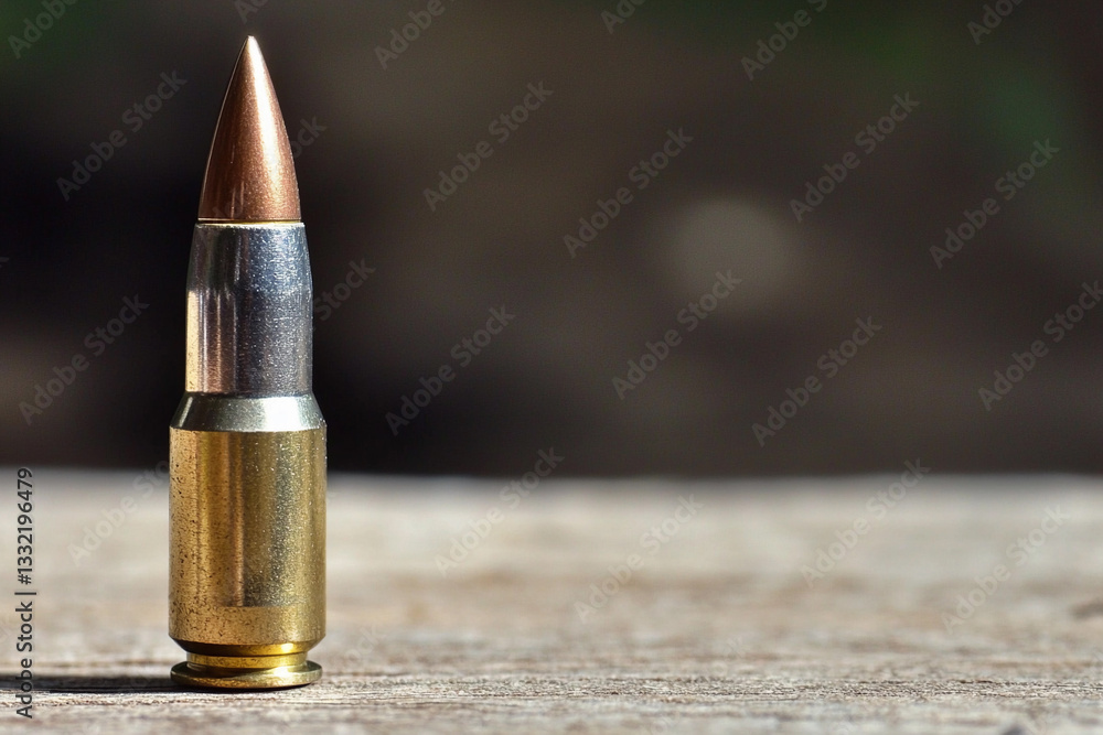 Poster Close-up view of a bullet highlighting detailed design features Generative AI