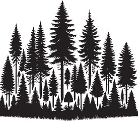 Obraz premium Forest Tree Silhouette Collection