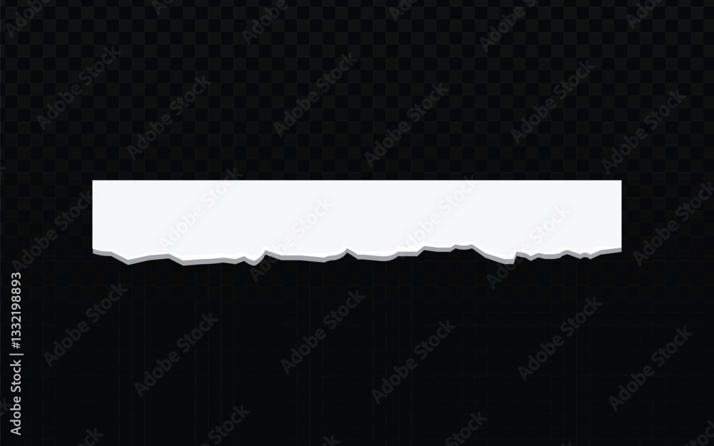Poster torn white paper strip vector art, a versatile digital design element. clean vector lines create a r