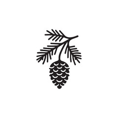 Vintage Pine Cone with Leaf Branch Logo design.