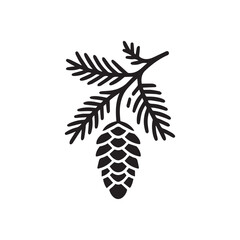 Vintage Pine Cone with Leaf Branch Logo design.