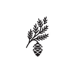 Vintage Pine Cone with Leaf Branch Logo design.