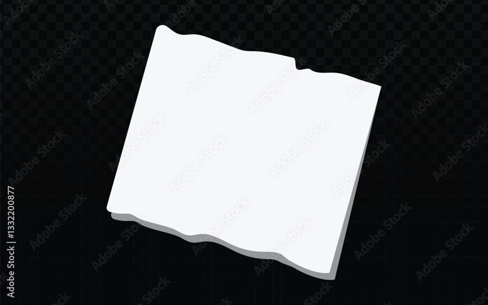 Poster torn-edge white paper vector art, a versatile digital design element. clean vector lines create a re