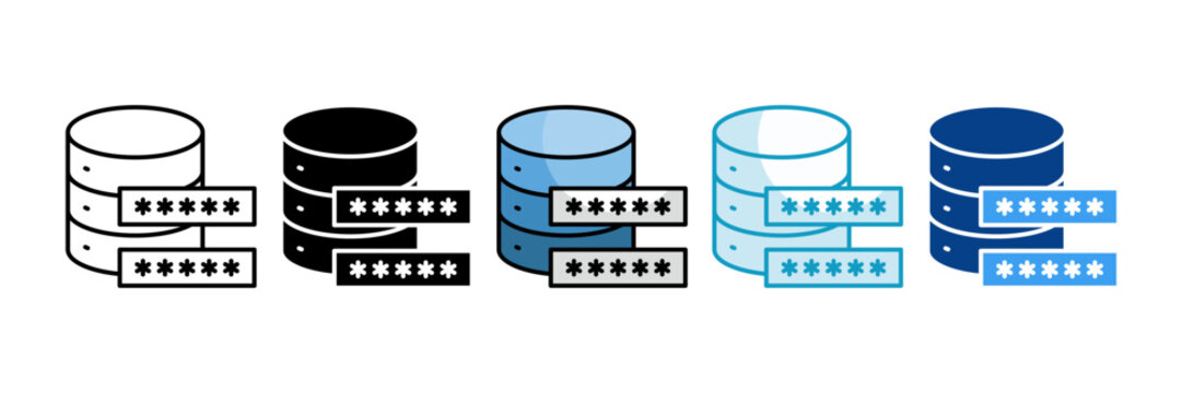 Data Masking  Icon Set Multiple Style Collection