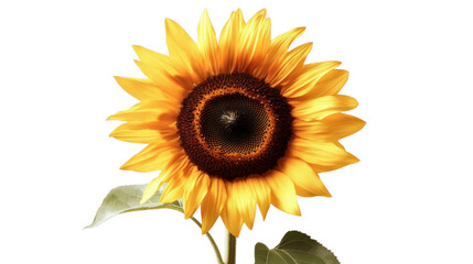 Fototapeta premium Sunflower blooming with transparent background: perfect for summer projects