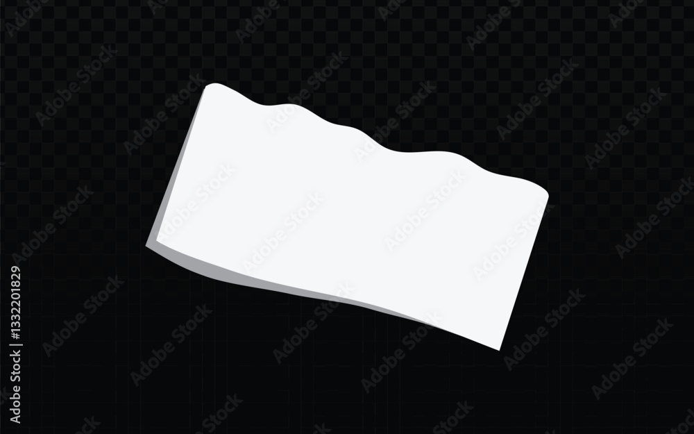 Poster wavy-edged white paper vector art, a unique design element. clean vector lines create a realistic, f