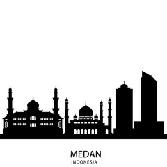Medan Skyline Silhouette - Vector Illustration