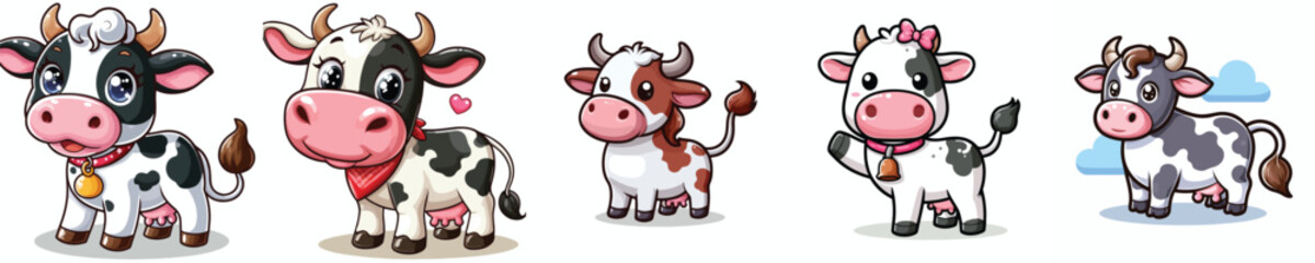 cute cow cartoon vector