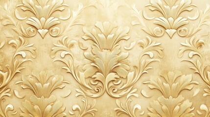 A classic golden brocade pattern with detailed craftsmanship.
