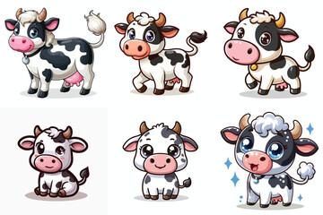 cute cow cartoon vector