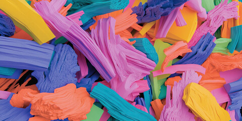 Pile of Multicolored Foam Pieces