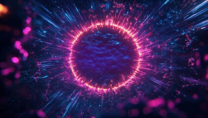 Obraz premium A colorful, glowing circle with a purple center