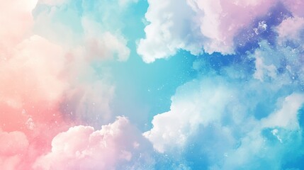 Fototapeta premium Beautiful Blue Sky with Clouds Background Featuring a Wide Banner and Copy Space Area for Creative Design