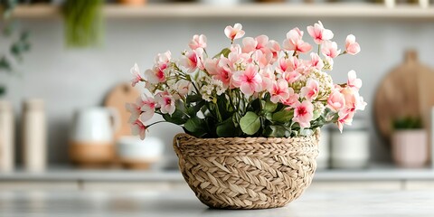 Fototapeta premium a basket of white flowers