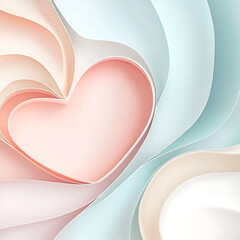 Delicate heart patterns abstract art graphic design soft colors aesthetic view love concept