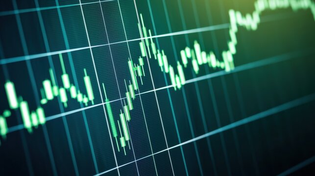 Green Line Chart Displaying Financial Growth and Market Trends - Powered by Adobe