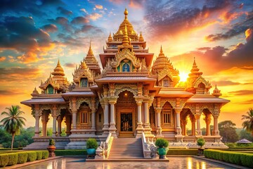 Fototapeta premium Elevate your Photoshop projects with stunning temple templates. Premium visuals for professional results.