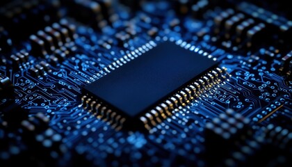 A close up of a computer chip