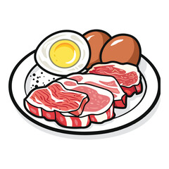 Premium Surf & Turf Ingredients - Hand-Drawn Illustration